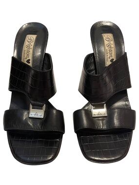 Brighton Ryan Lux Croc Heel Sandals in Black